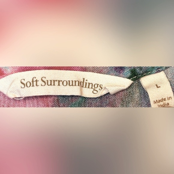 Soft Surroundings Italian Dreams Floral Tiered Maxi Dress w/ Flutter Sleeves, L - Picture 9 of 11